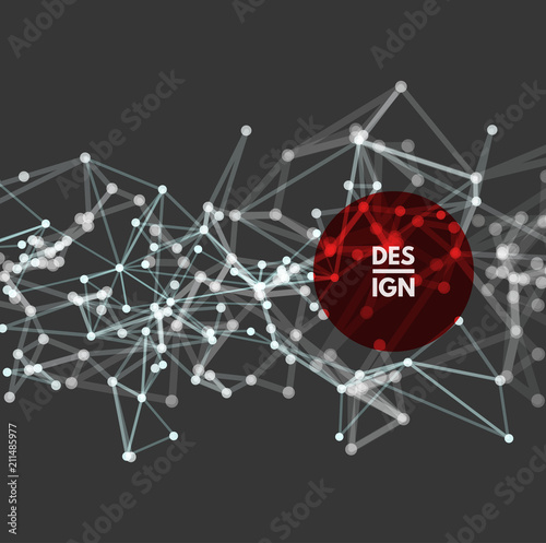 Cover design template. Lattice structure. Science or technology background. 3d grid surface. Abstract vector illustration.