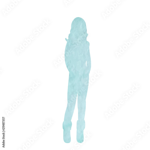  icon, watercolor silhouette child