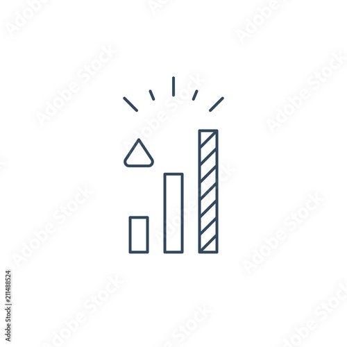 Investment concept, business development plan, market growth line icon