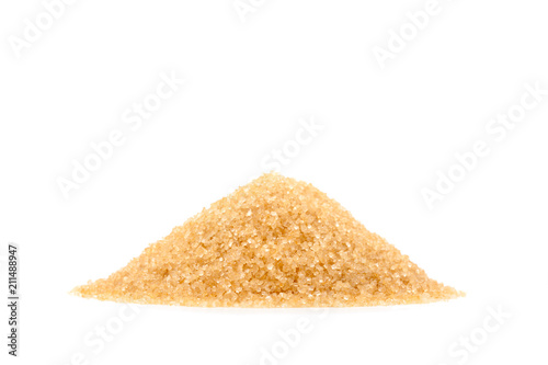 Front view angle heap of raw Organic Cane Sugar, Brown sugar