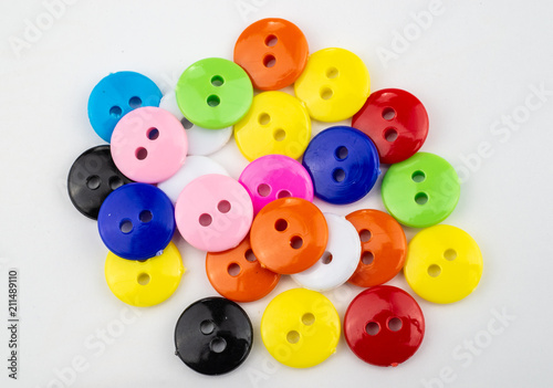 Colorful sewing buttons.