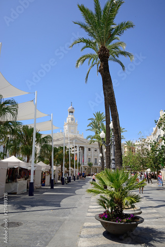 Cádiz, Spain - June 21, 2018: Plaza de San Juan de Dios in Cádiz. photo