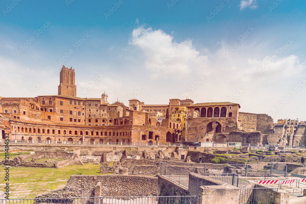 The Forum Roman in Rome. Roman ruins in Rome, Italy