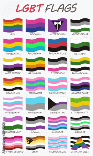 Set of 28 LGBT flags