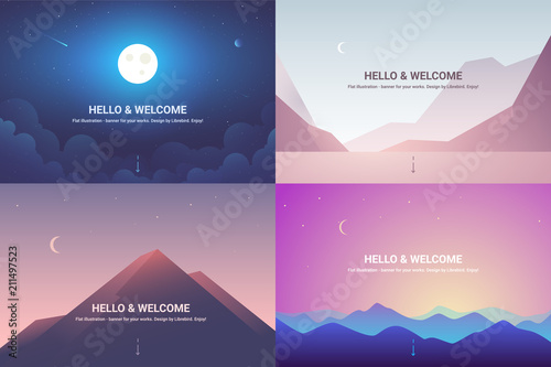 Polygonal landscape. Background illustration