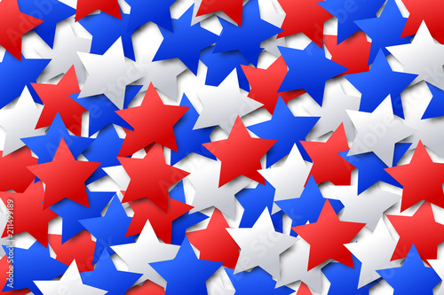 Vector realistic isolated stars confetti background for 4th of July for decoration and covering. Concept of Happy Independence Day in USA.