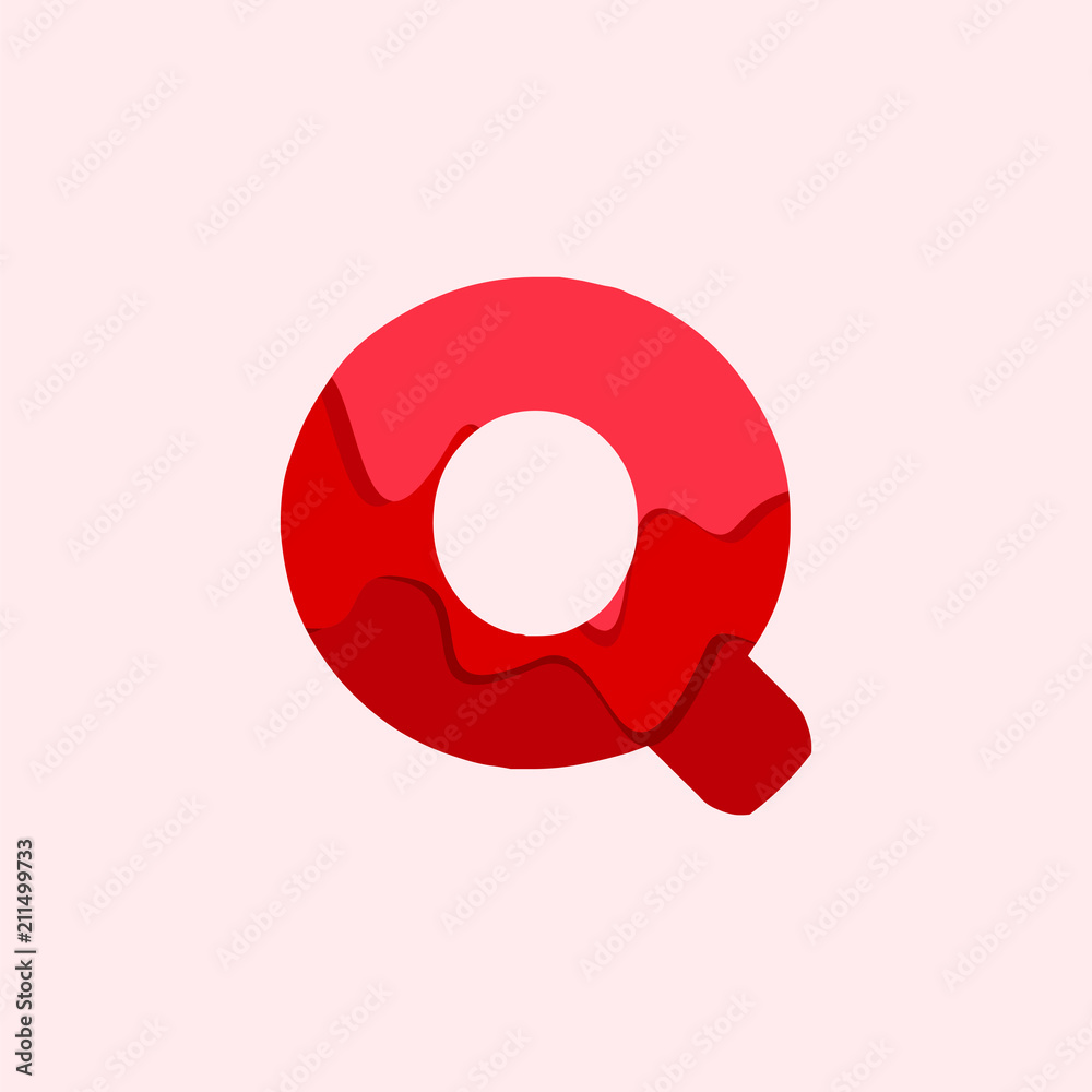 Q Blood Font Vector Template Design Illustration Q Blood Font Vector Template Design Illustration