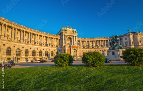 Building of the Austrian National Library  Hofburg complex  Vienna  Austria.