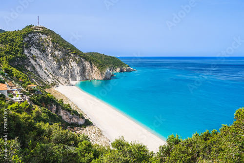 Beautiful Milos beach, Lefkada island, Greece © kite_rin