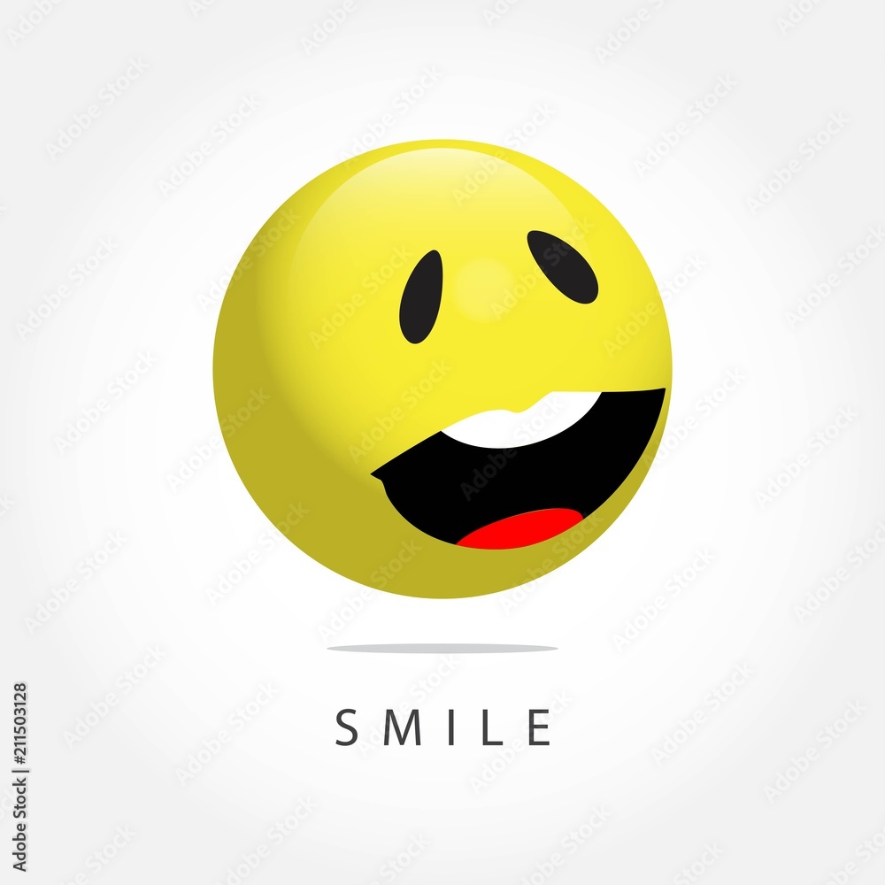 Fototapeta premium Smile Emoticon Vector Template Design Illustration