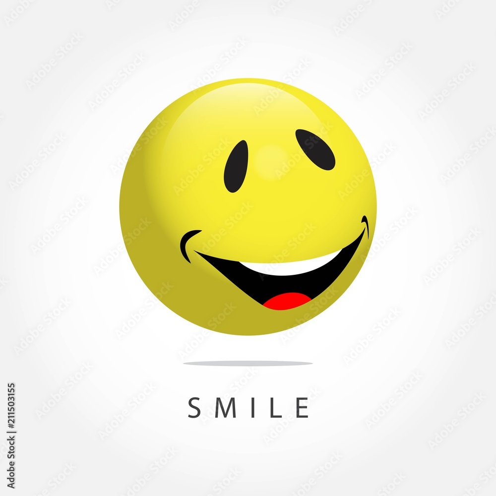 Fototapeta premium Smile Emoticon Vector Template Design Illustration