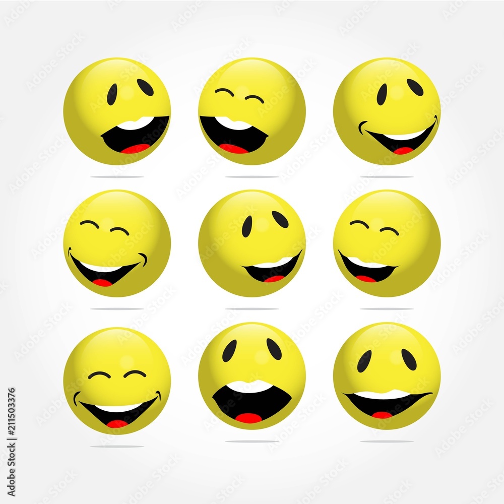 Fototapeta premium Smile Emoticon Vector Template Design Illustration