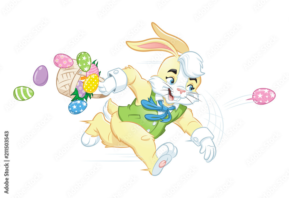 Easter Bunny Running & Throwing Eggs Easter Bunny Running & Throwing Eggs
