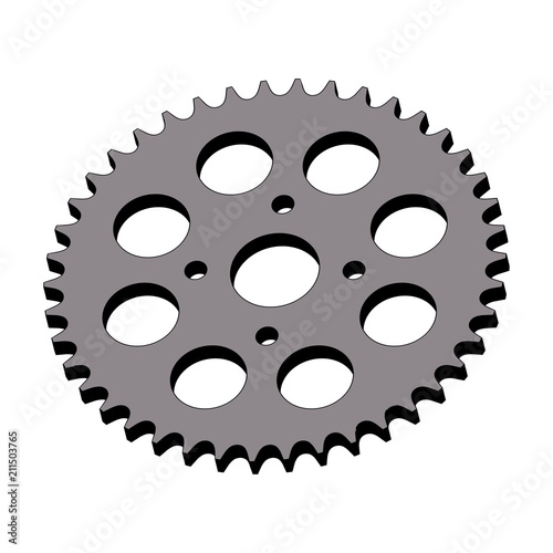 Sprocket wheel on white backgrounds. Three dimensions vector