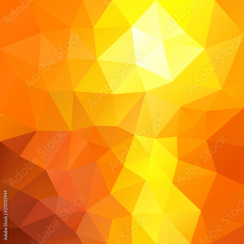vector abstract irregular polygonal square background - triangle low poly pattern - hot red, orange and yellow color