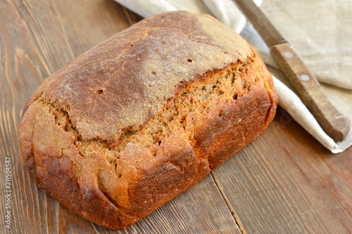 Εκτύπωση καμβά Rye loaf of homemade bread