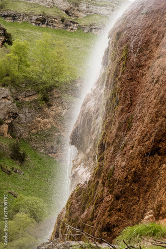 Waterfall Khabaz Baksan valley in the Caucasus mountains in Kabardino-Balkariya  Russia