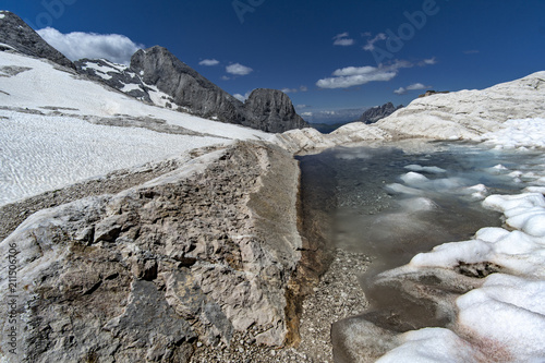 Marmolada Glacier in summer