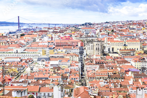 view of lisbon from top of the castle of sao jorge