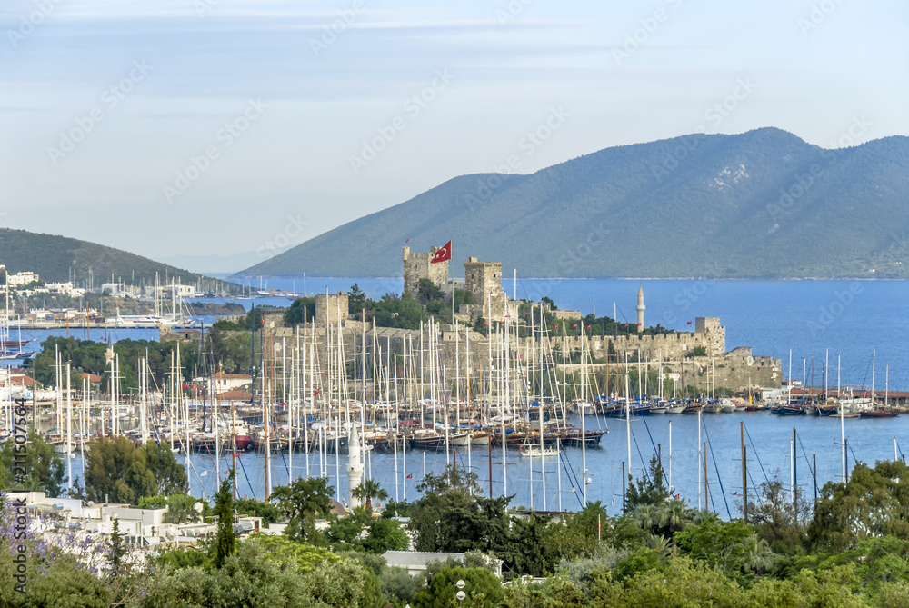 Bodrum, Turkey, 24 May 2010: Castle and Marina