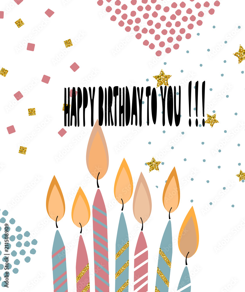 Modern Happy birthday greeting card background design.