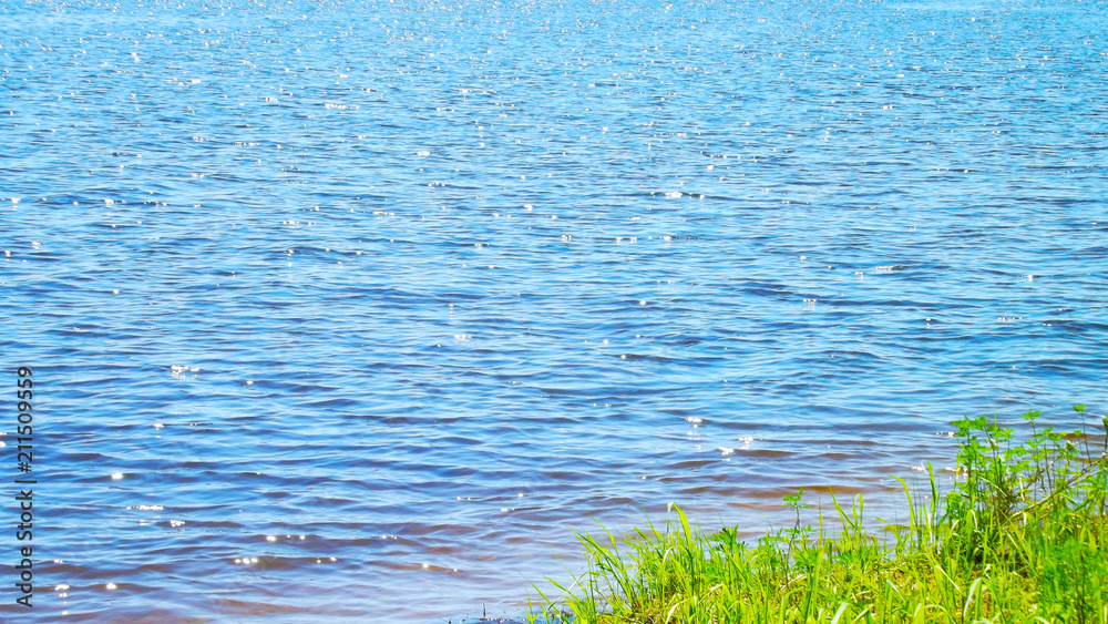 River in Sunny day.Scenic view. River in Sunny day.Scenic view.
