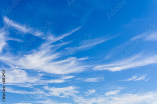 Blue sky with clear cloud background. Clearing day and good weather in the morning.