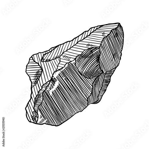 Gem, diamond and mineral design. Sketchy mineral and hand drawn crystal stone and rock. Vector.
