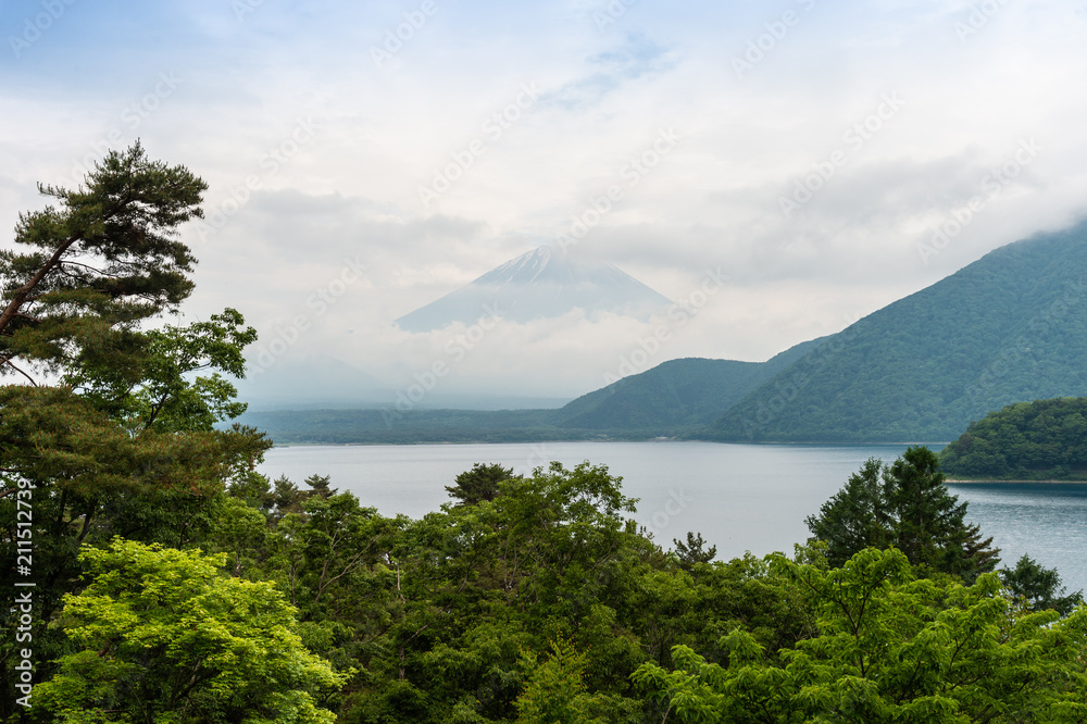 Lake Kawaguchi and Foji mountain in Japan