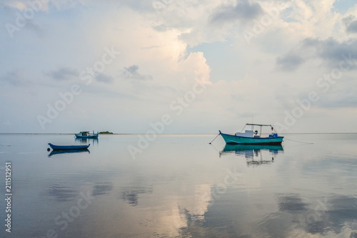 Sea and boats on Maldives