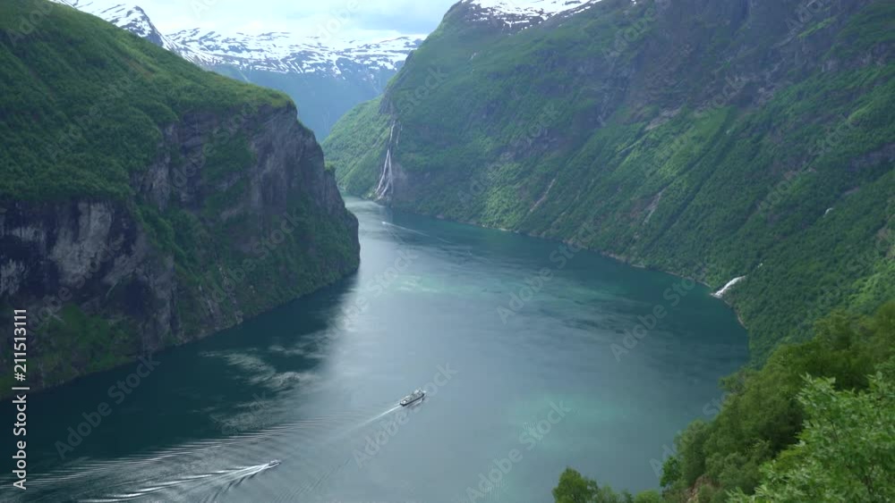 Beautiful fjord landscape in Norway, Geiranger