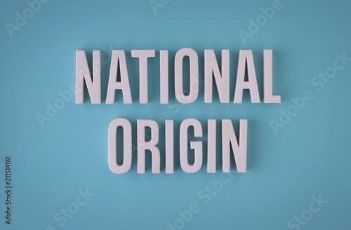 National origin sign lettering