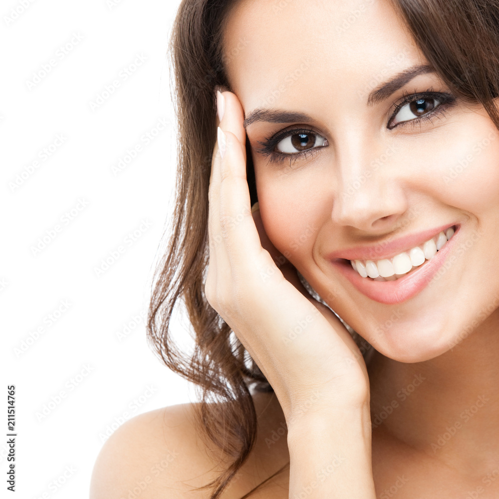 Portrait of beautiful woman, on white Portrait of beautiful woman, on white