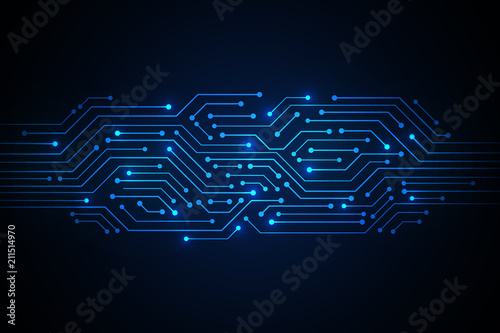 Abstract Technology Background , blue circuit board pattern