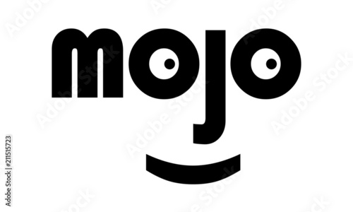 Mojo Typography Concept. MOJO Text. Talis-man, magic charm idea. photo