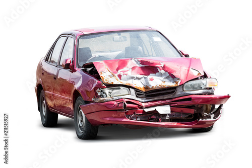 Damaged crash car