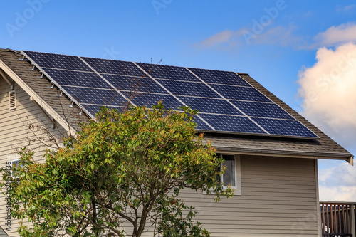 Solar Panel on the Roof of a Home