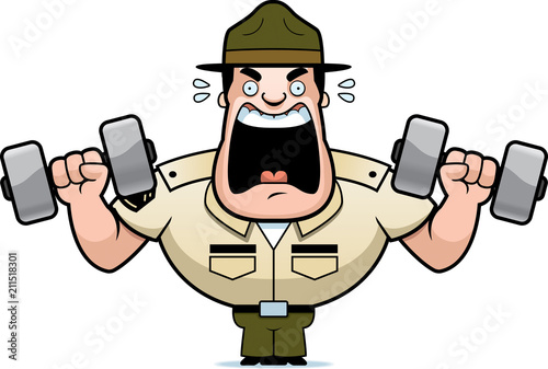 Cartoon Drill Sergeant Weights