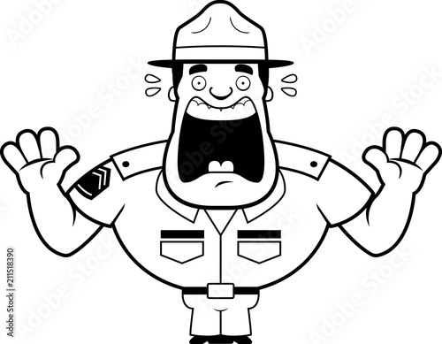 Cartoon Drill Sergeant Scared