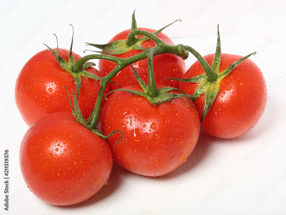 Fresh organic tomatoes on white background. Top view Fresh organic tomatoes on white background. Top view