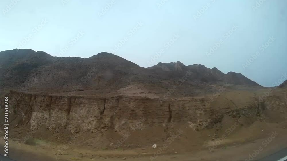 Desert road in Egypt view from bus 2 Desert road in Egypt view from bus 2