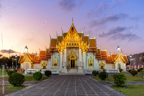 Wat Benchamabophit or the Marble Temple, The beautiful and famous Temple in Bangkok, Thailand.The most modern and one of the most beautiful of Bangkok's royal wats, © Theerawat