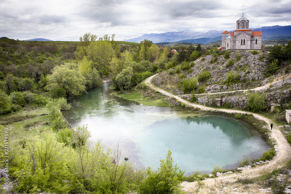 Cetina river spring in Croatia