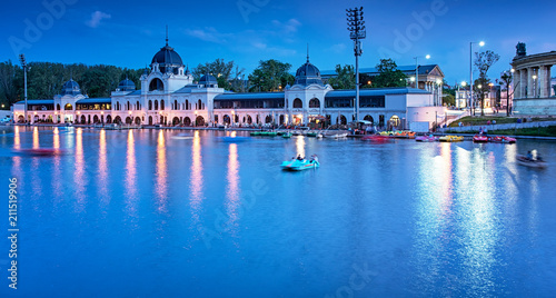 City Park lake in Budapest