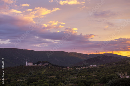 Sunset in Primorski dolac - village in Dalmatian Zagora  Croatia.