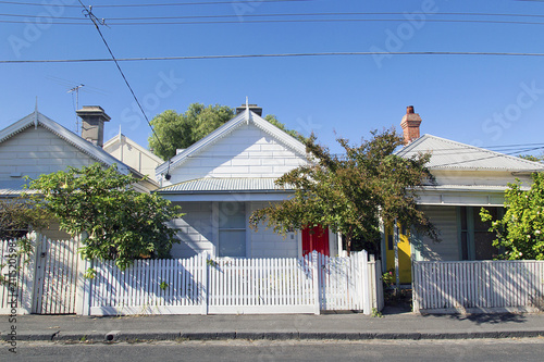 A row of detached houses in a Melbourne suburb - St Kilda