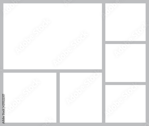 Templates collage frames for photo or illustration. Montage photo frame template. Vector Mood Board Branding Presentation. MoodBoard, Logo Template, Collage Frames with Universal Colour Palette.