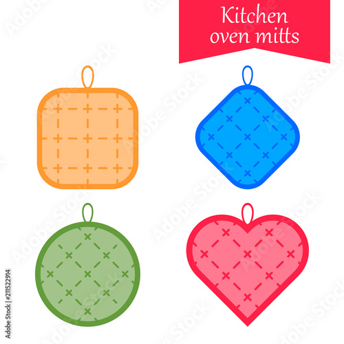 Set of kitchen tacks. Vector illustration.