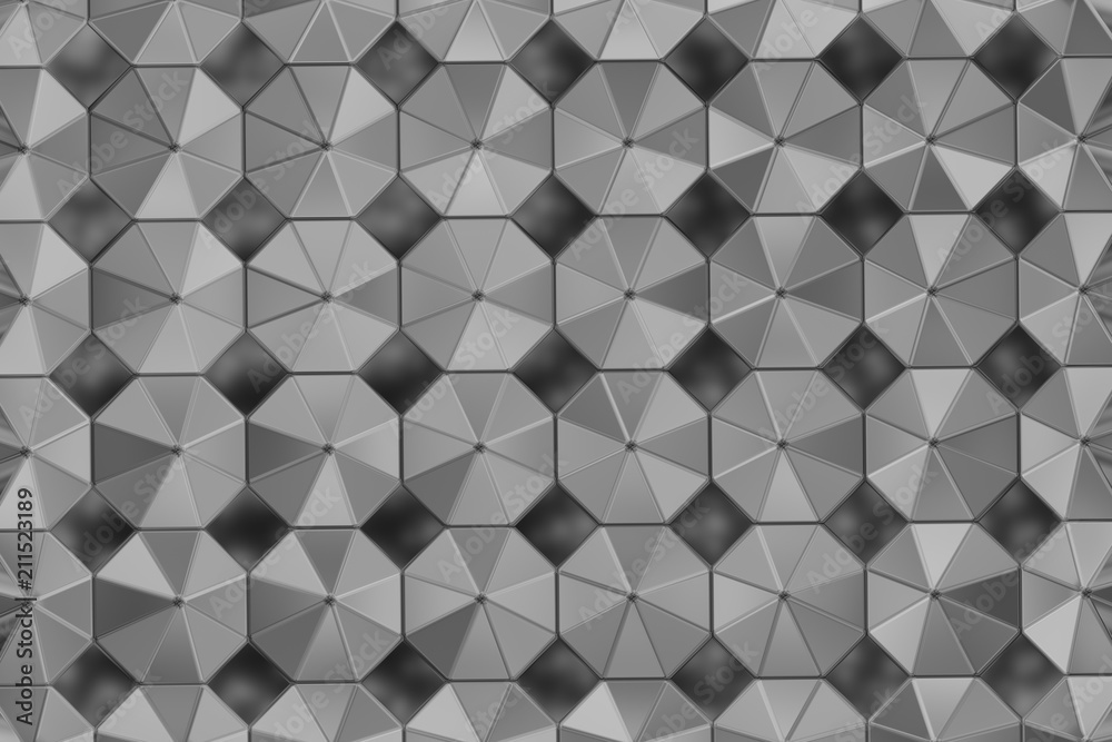 Obraz premium Surface of steel octagons. Top view. Abstract industrial background