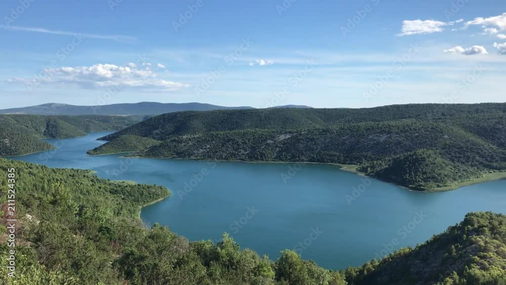 Part of Krka river national park in Croatia nad Visovac island Part of Krka river national park in Croatia nad Visovac island